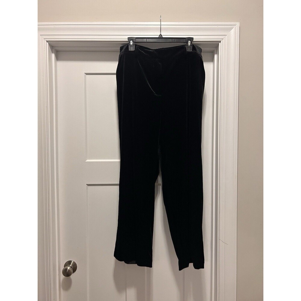 New Skies Are Blue Black Velvet Wide Leg Pants High Rise Size 1X Pockets Plus